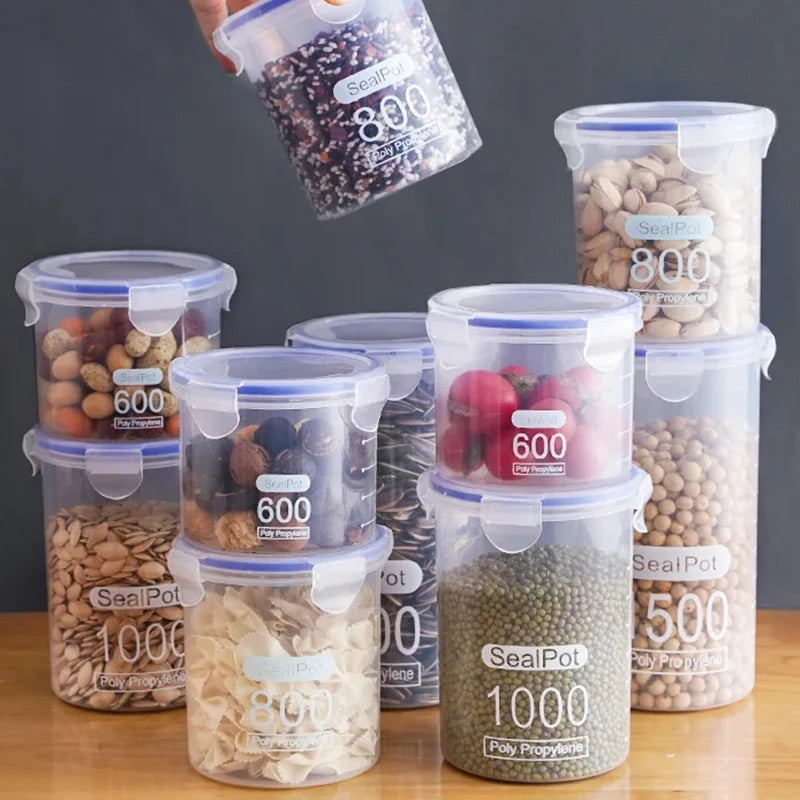 Large Food Storage Container with Measuring Cup & Airtight Lid