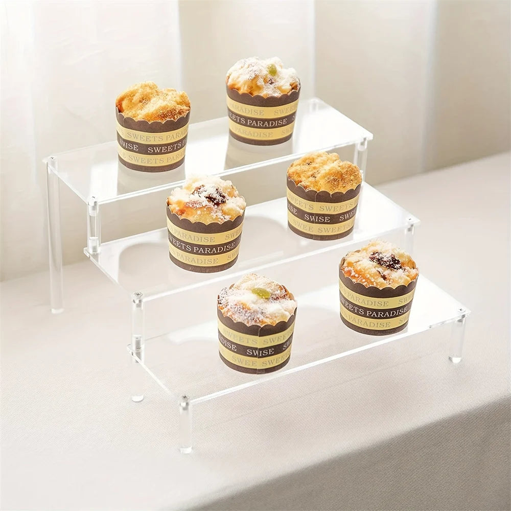 Clear Acrylic Shelf Riser for Kitchen, Makeup & Collections