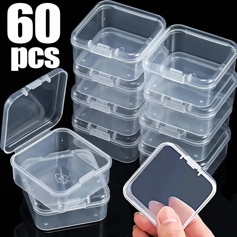 Clear Mini Storage Boxes with Lids (6 or 60 Pack)