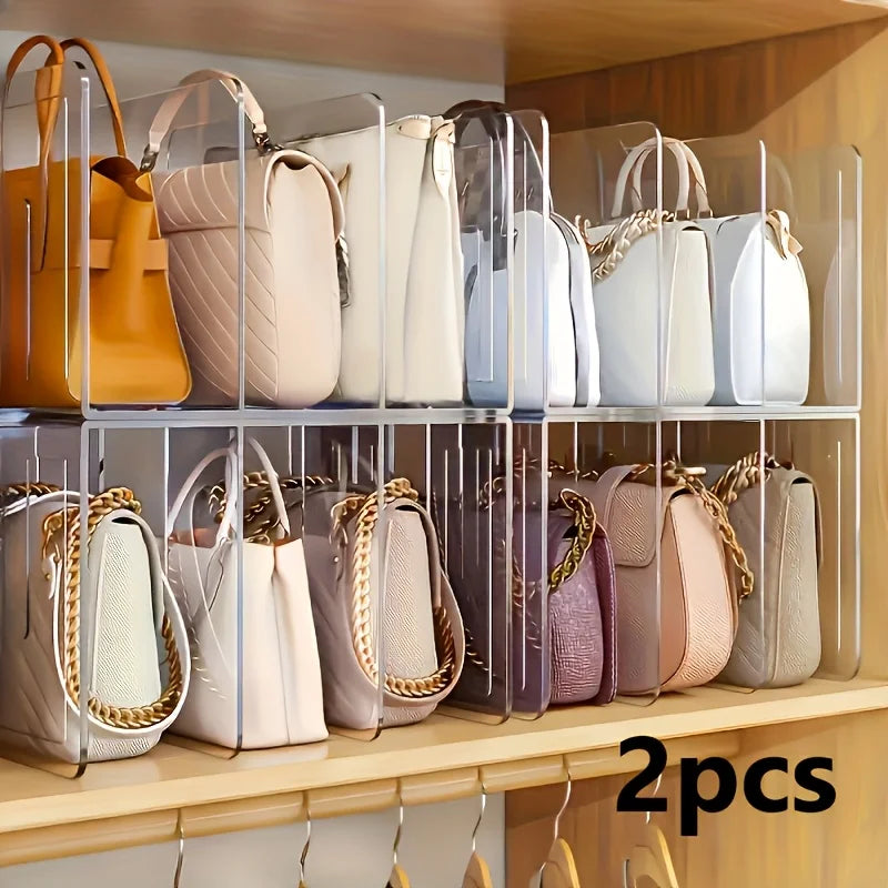 2-Pack Clear Acrylic Handbag Organizer for Closet – Purse & Wallet Storage Rack