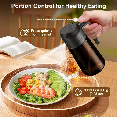 2-in-1 Glass Oil Sprayer & Dispenser Bottle (16 oz)