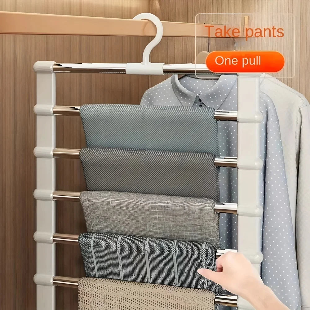 Space-Saving Foldable Pants Hanger for Jeans, Leggings & Trousers