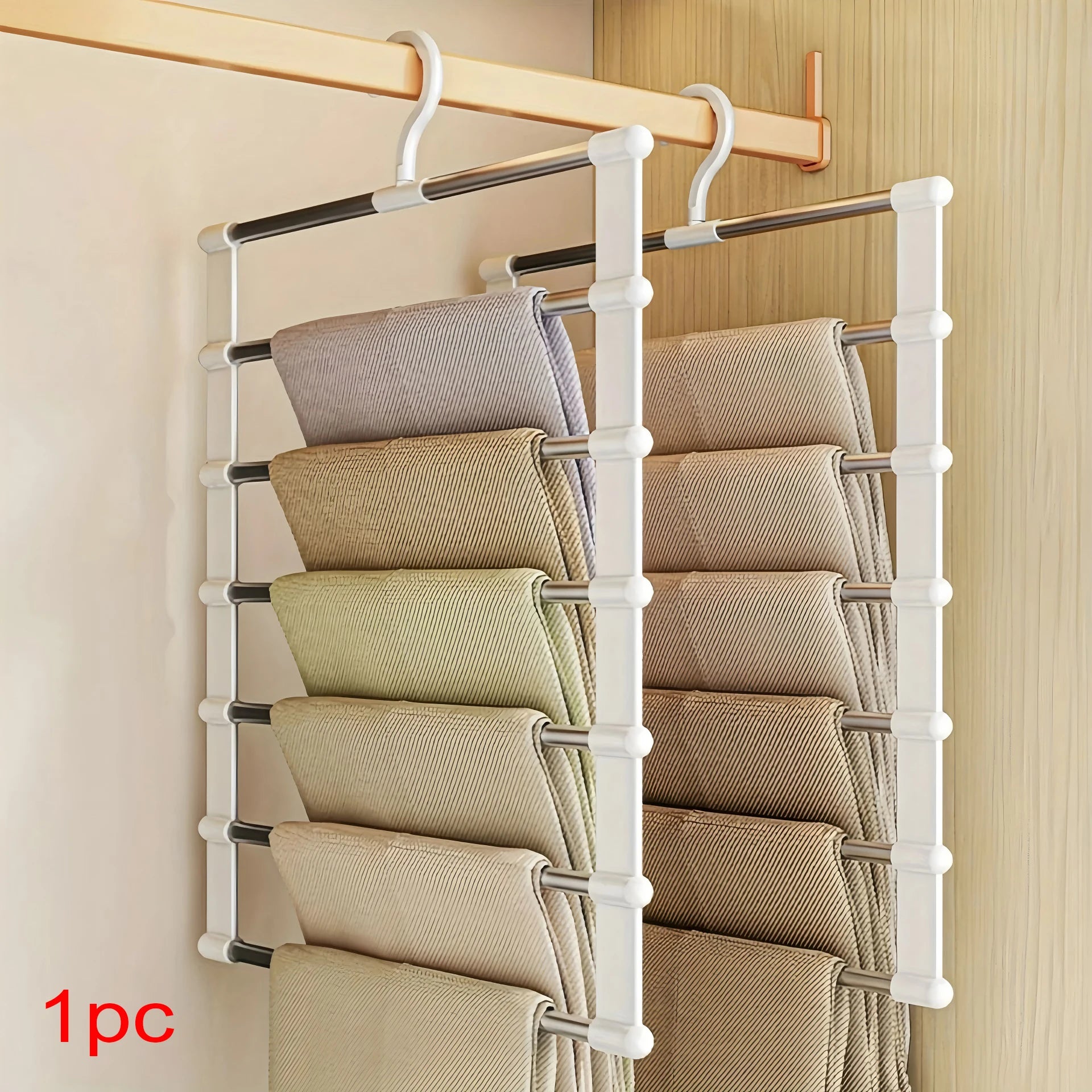 Space-Saving Foldable Pants Hanger for Jeans, Leggings & Trousers