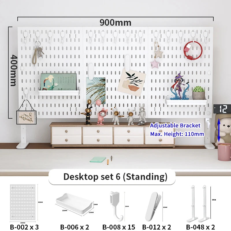 Adjustable Desktop Pegboard Organizer for Home & Office