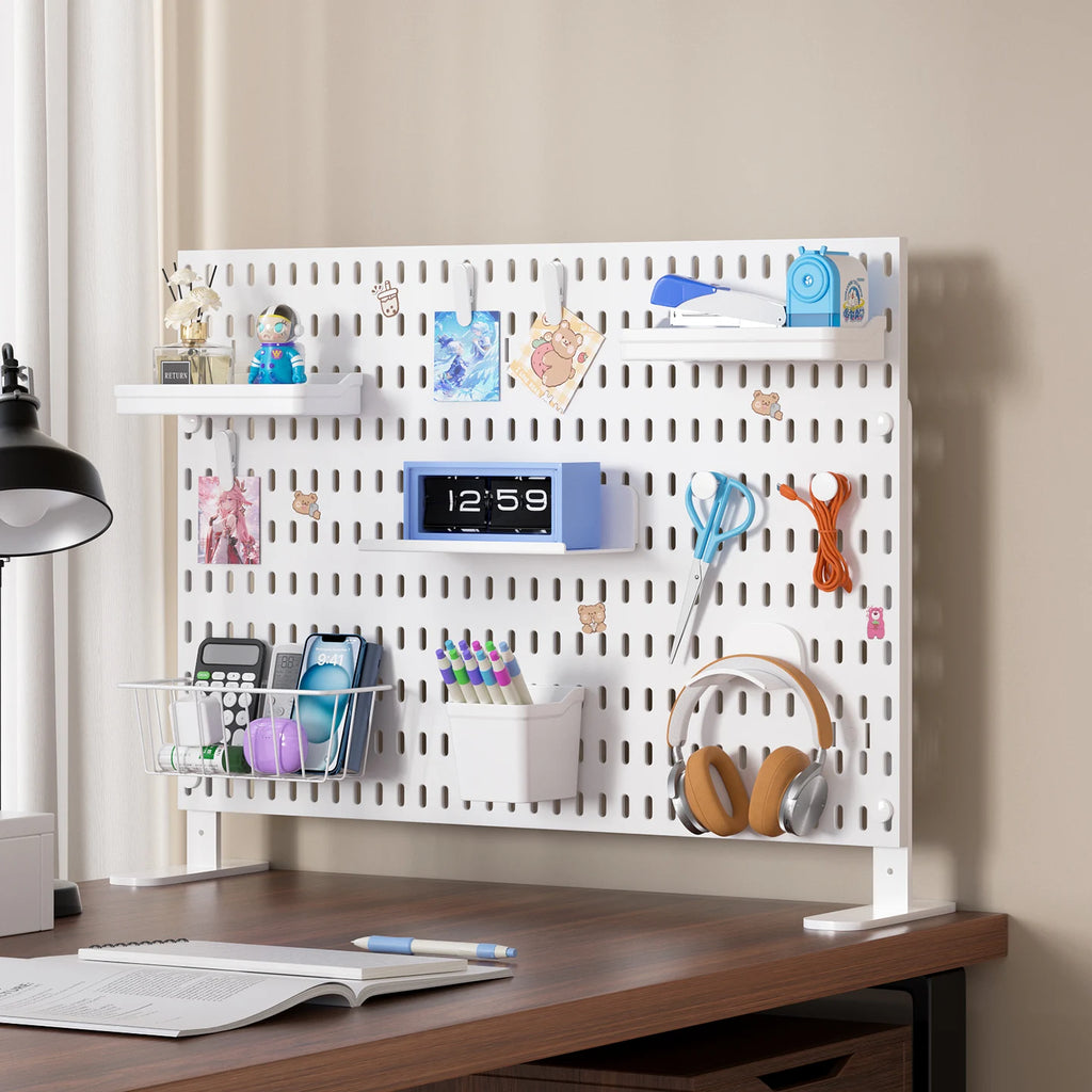 Adjustable Desktop Pegboard Organizer for Home & Office