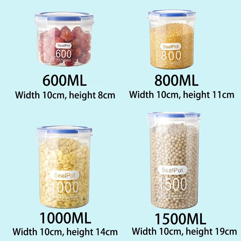 Large Food Storage Container with Measuring Cup & Airtight Lid