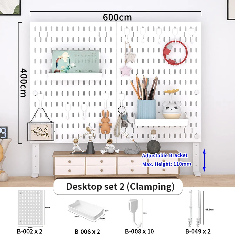 Adjustable Desktop Pegboard Organizer for Home & Office