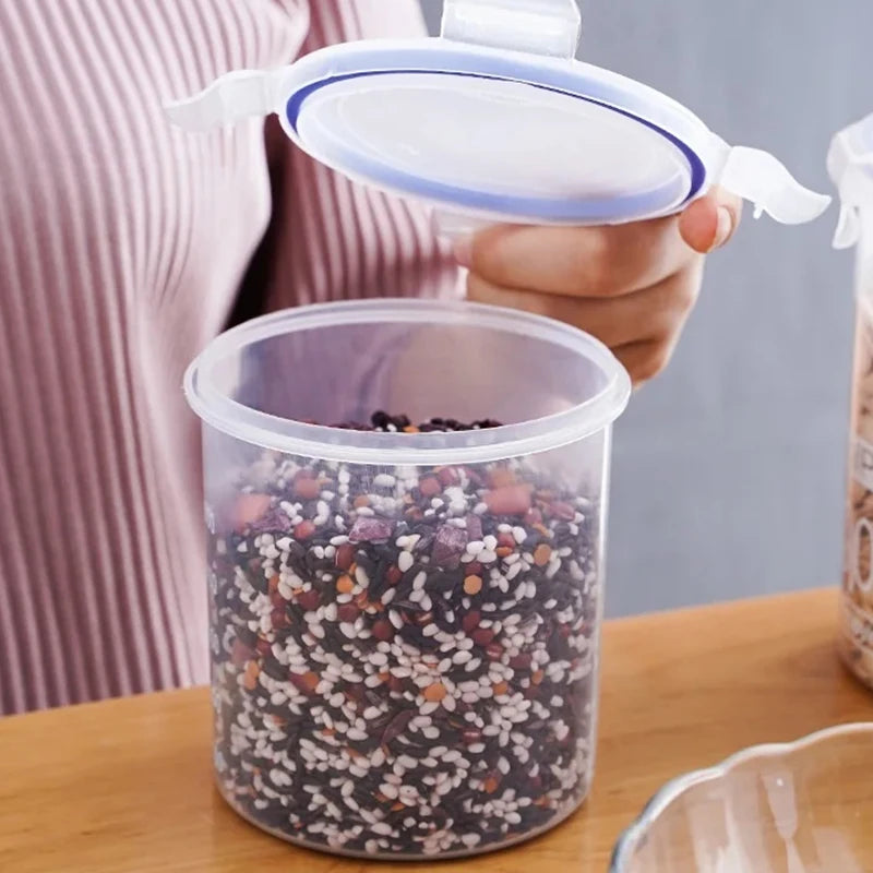 Large Food Storage Container with Measuring Cup & Airtight Lid